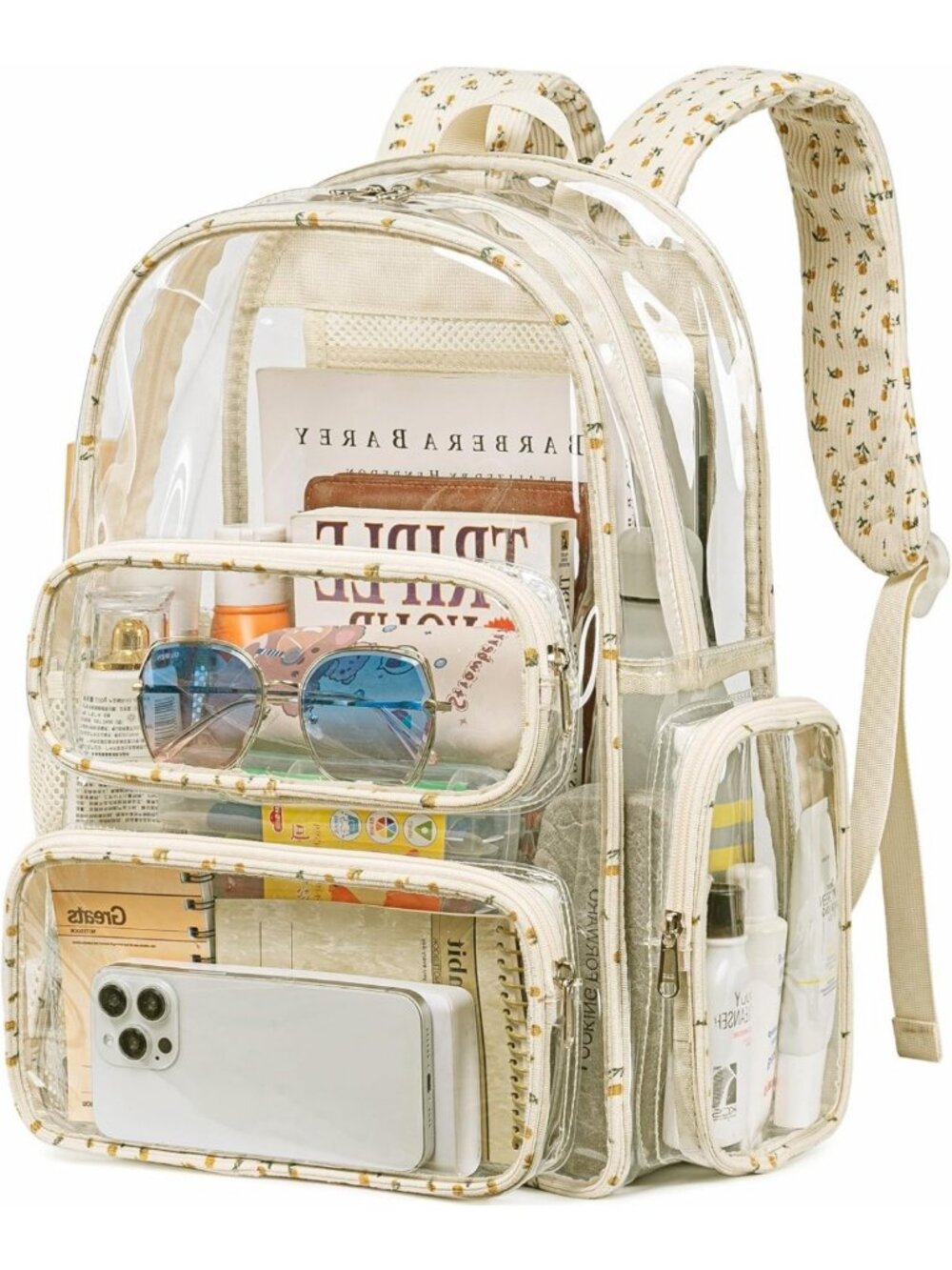 Heavy Duty Clear Backpack - 17" Transparent Bookbag for College, Work